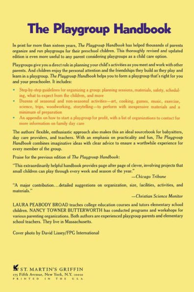 The Playgroup Handbook: The complete, pratical guide to organizing a home playgroup--with more than 200 activities for children 2 and up