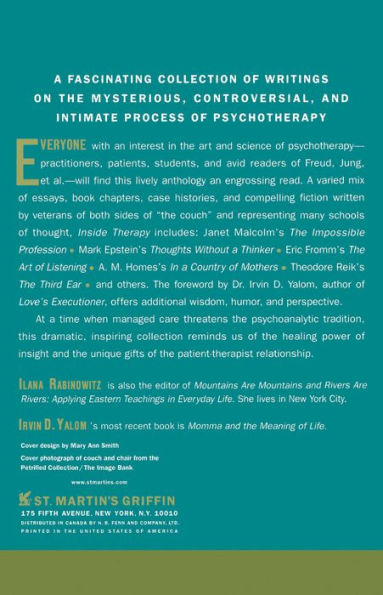 Inside Therapy: Illuminating Writings About Therapists, Patients, and Psychotherapy