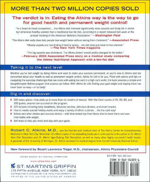 Atkins for Life: The Complete Controlled Carb Program for Permanent Weight Loss and Good Health