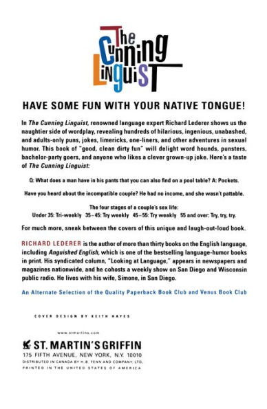 The Cunning Linguist: Ribald Riddles, Lascivious Limericks, Carnal Corn, and Other Good, Clean Dirty Fun