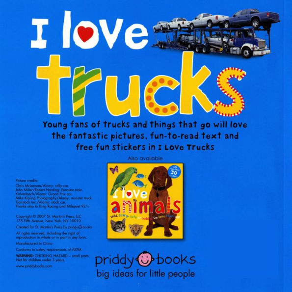 I Love Trucks Sticker Book