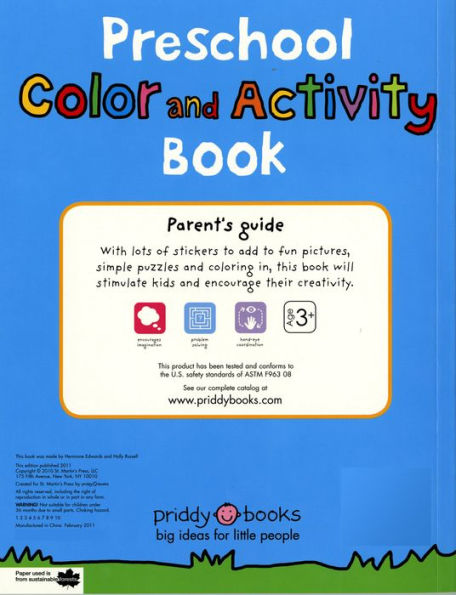 Preschool Sticker & Activity Book