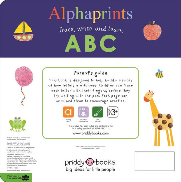 Alphaprints: Trace, Write, and Learn ABC: Finger Tracing & Wipe Clean [Book]