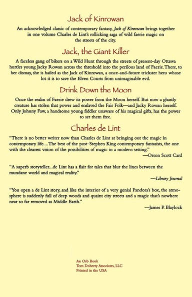 Jack of Kinrowan: Jack the Giant-Killer and Drink down the Moon
