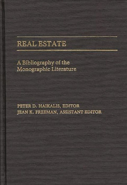 Real Estate: A Bibliography of the Monographic Literature