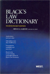 Title: Black's Law Dictionary Pocket / Edition 4, Author: Bryan A. Garner