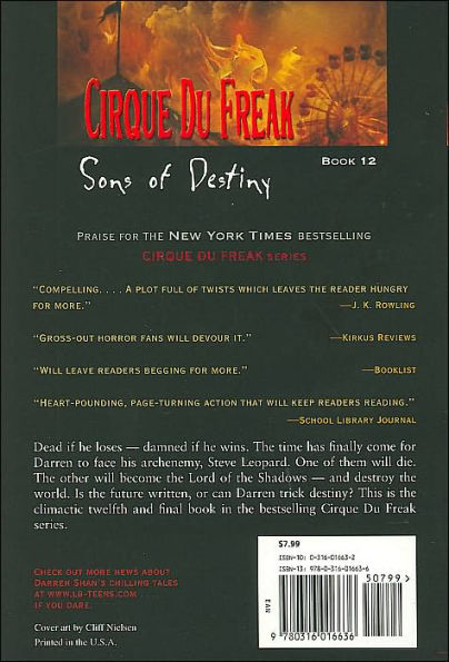 Sons of Destiny (Cirque Du Freak Series #12)