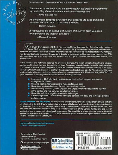 Growing Object-Oriented Software, Guided by Tests (Addison-Wesley Signature Series)