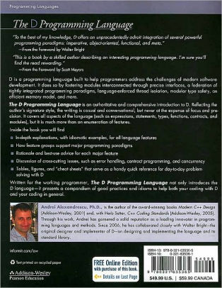 The D Programming Language / Edition 1 by Andrei Alexandrescu ...