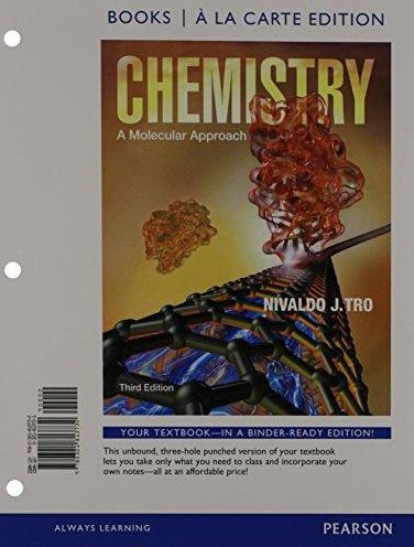 Chemistry: A Molecular Approach, Books a la Carte Edition; Modified MasteringChemistry with Pearson eText -- ValuePack Access Card -- for Chemistry: A Molecular Approach; Student Solutions Manual for Chemistry: A Molecular Approach, Books a la / Edition 3