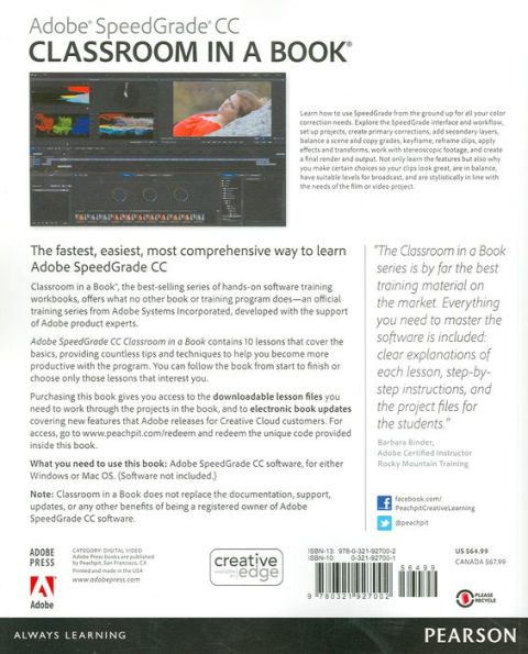 Adobe SpeedGrade CC Classroom in a Book / Edition 1