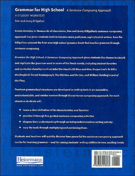 Grammar for High School: A Sentence-Composing Approach---A Student Worktext / Edition 1