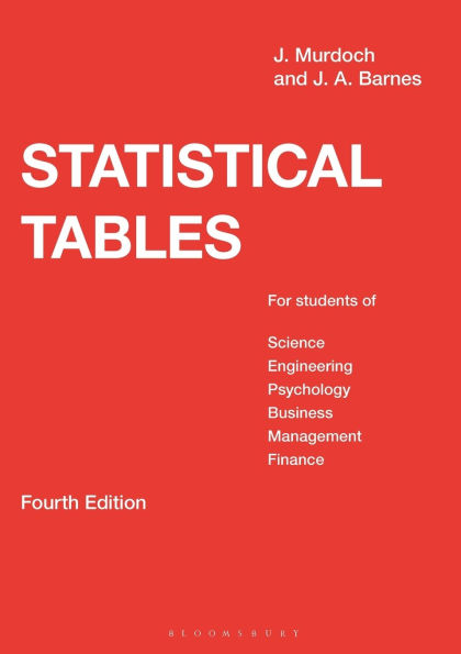 Statistical Tables: For students of Science Engineering Psychology Business Management Finance