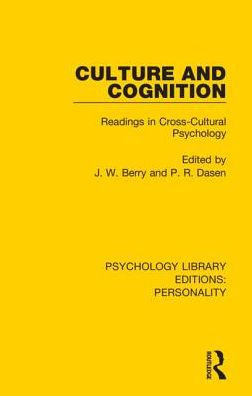 Culture and Cognition: Readings in Cross-Cultural Psychology