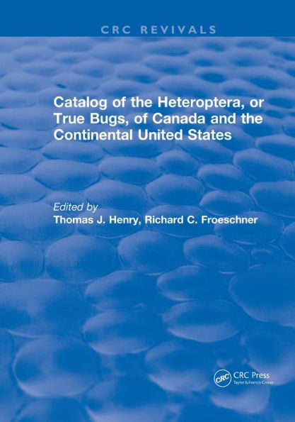 Catalog of the Heteroptera or True Bugs, Canada and Continental United States