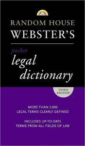 Title: Random House Webster's Pocket Legal Dictionary, Author: Random House