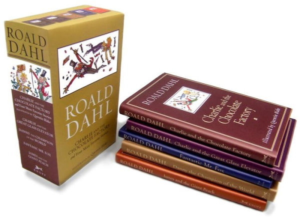 Roald Dahl 5-Book HC Box Set - Charlie/Chocolate Factory, Charlie/Great Glass Elevator, Danny Champion of the World, James/Giant Peach, Fantastic Mr. Fox