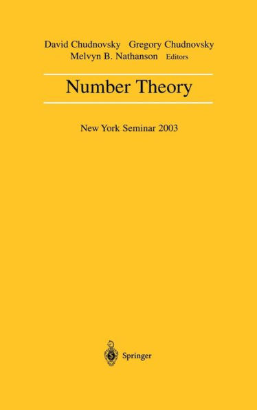 Number Theory: New York Seminar 2003