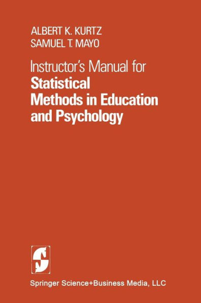 Instructor's Manual for Statistical Methods in Education and Psychology / Edition 1