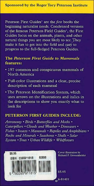 Peterson First Guide To Mammals Of North America