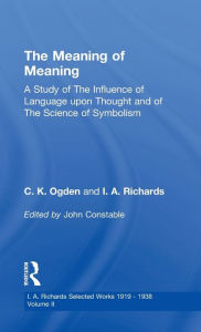 Title: Meaning Of Meaning V 2 / Edition 1, Author: John Constable