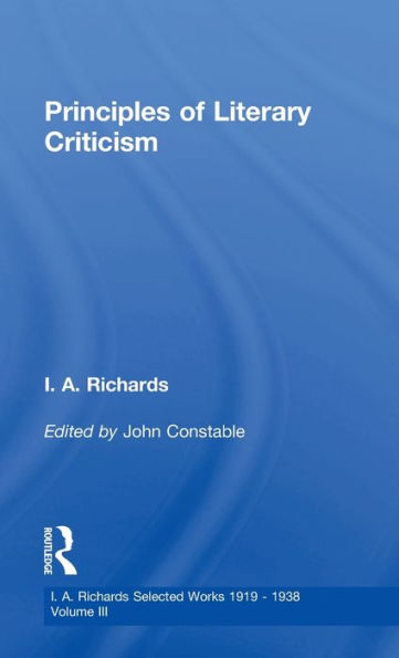 Principles of Literary Criticism V3 / Edition 1