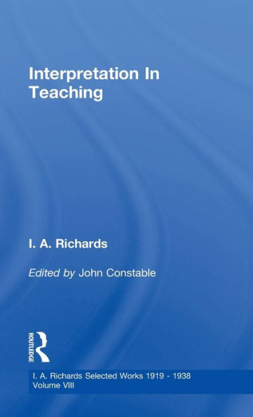 Interpretation In Teaching V 8 / Edition 1