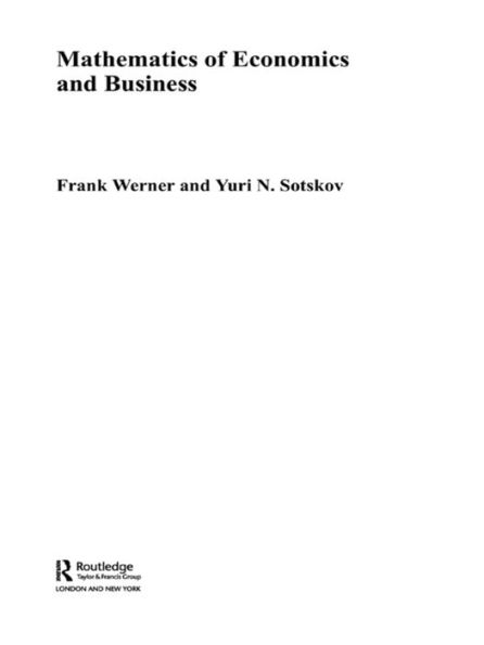 Mathematics of Economics and Business / Edition 1