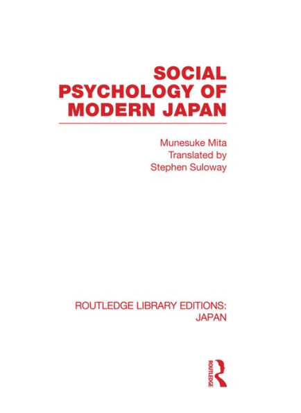 Social Psychology of Modern Japan / Edition 1