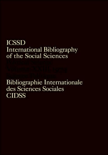 IBSS: Political Science: 1974 Volume 23 / Edition 1