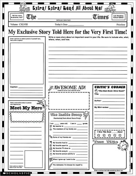 Instant Personal Poster Sets: Extra, Extra, Read All About Me!: Big Write-and-Read Learning Posters Ready for Kids to Personalize and Display With Pride!