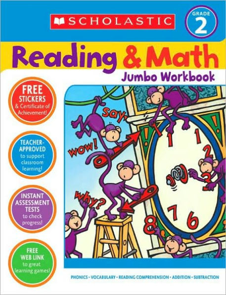 Reading & Math Jumbo Workbook: Grade 2