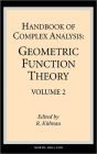 Handbook of Complex Analysis: Geometric Function Theory