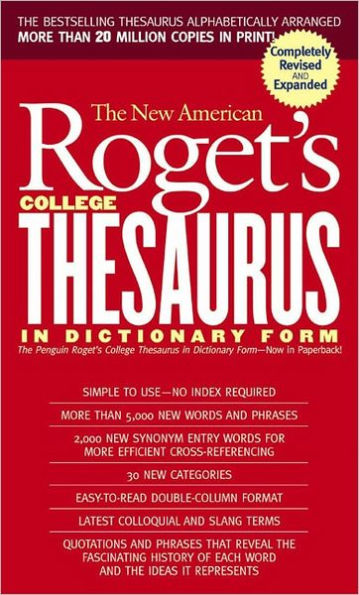New American Roget's College Thesaurus Dictionary Form (Revised & Updated)