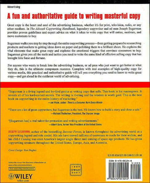 The Adweek Copywriting Handbook: The Ultimate Guide to Writing Powerful  Advertising and Marketing Copy from One of America's Top Copywriters /  Edition 1 by Joseph Sugarman, 9780470051245, Paperback