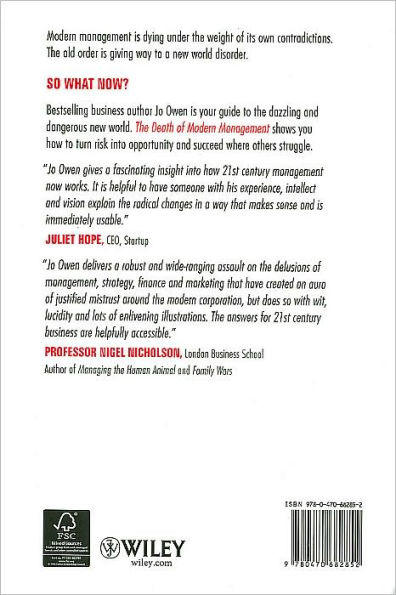 the Death of Modern Management: How to Lead New World Disorder