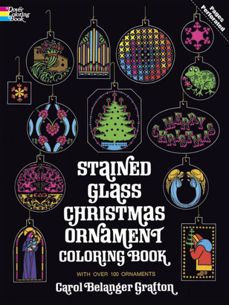 Stained Glass Christmas Ornament Coloring Book