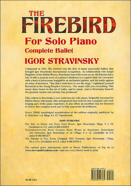 The Firebird for Solo Piano: Complete Ballet (Dover Classical Music for Keyboard Series)