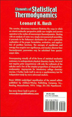 Elements of Statistical Thermodynamics: Second Edition (Dover Books on Chemistry)