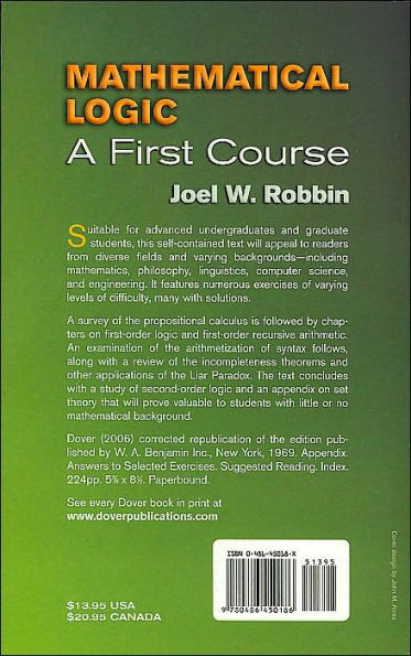 Mathematical Logic: A First Course
