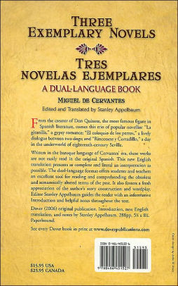 Three Exemplary Novelstres Novelas Ejemplares A Dual Language Bookpaperback - 