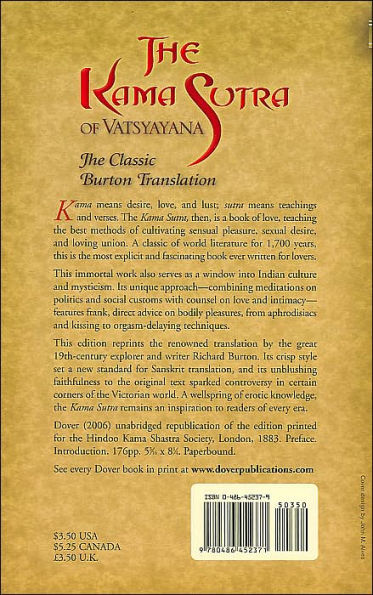 The Kama Sutra of Vatsyayana: Classic Burton Translation