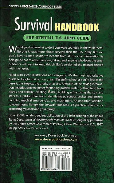 Survival Handbook: The Official U.S. Army Guide by Department of the ...