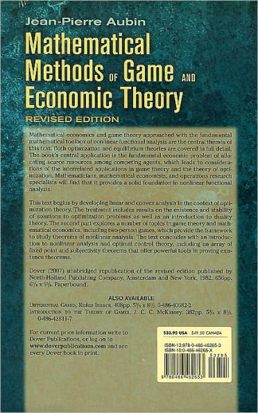 Mathematical Methods of Game and Economic Theory: Revised Edition