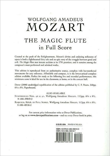 The Magic Flute in Full Score (Dover Miniature Score Series)