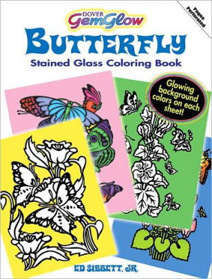 butterfly gemglow stained glass coloring bookpaperback