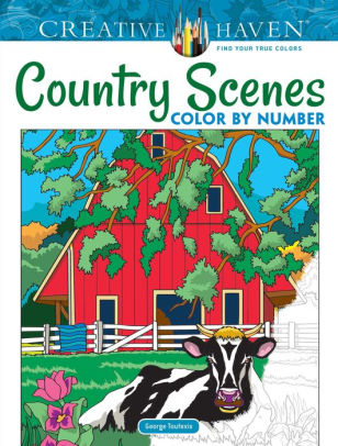 Creative Haven Country Scenes Color by Number Coloring