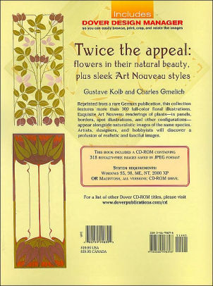 Art Nouveau Flowers And Floral Ornament Cd Rom And Book Dover Electronic Clip Art Seriespaperback - 