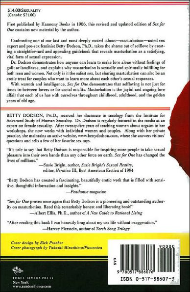 Sex For One The Joy Of Selfloving By Betty Dodson Paperback Barnes And Noble® 9474