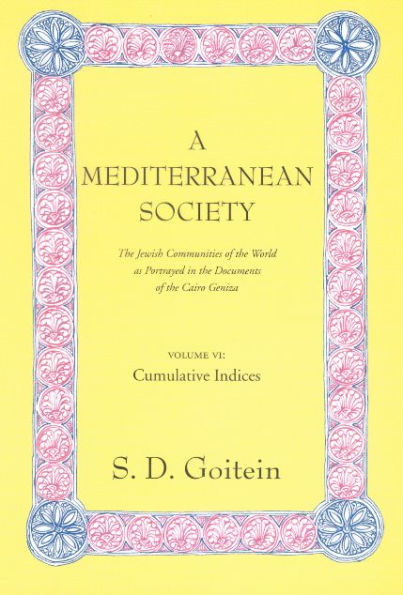 A Mediterranean Society, Volume VI: The Jewish Communities of the Arab World as Portrayed in the Documents of the Cairo Geniza, Cumulative Indices